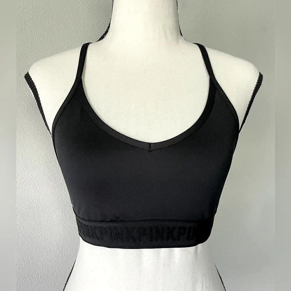 Victoria’s Secret, Black, Lightly-Lined, Back-Detail, Sports Bra. Size Small.